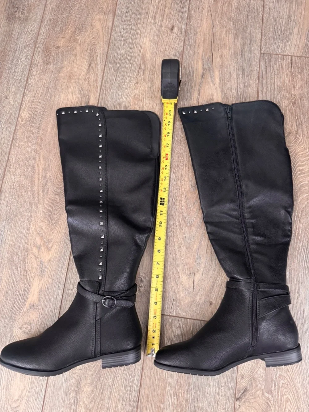 Rialto Black Vegan Wide Calf OTK Boots New
